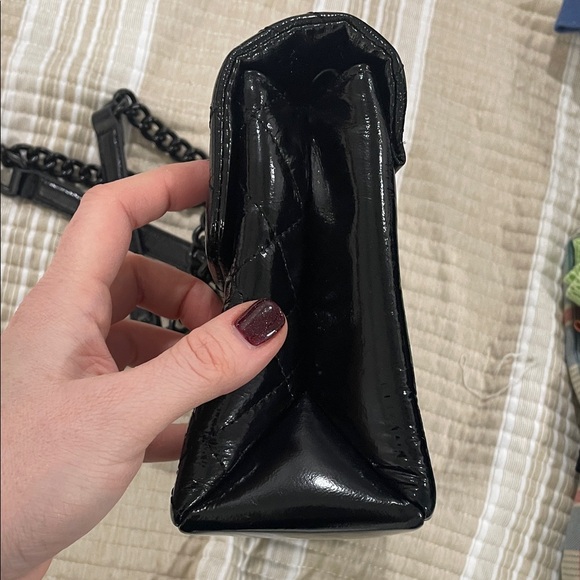 Kurt Geiger London Brixton Quilted Black Brixton Patent Leather Crossbody Bag - Picture 10 of 11